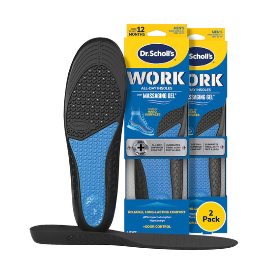 Dr. Scholl's empaque frontal mostrando plantillas y beneficios