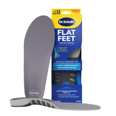 Dr. Scholl’s vista frontal del blister mostrando plantillas y beneficio de soporte