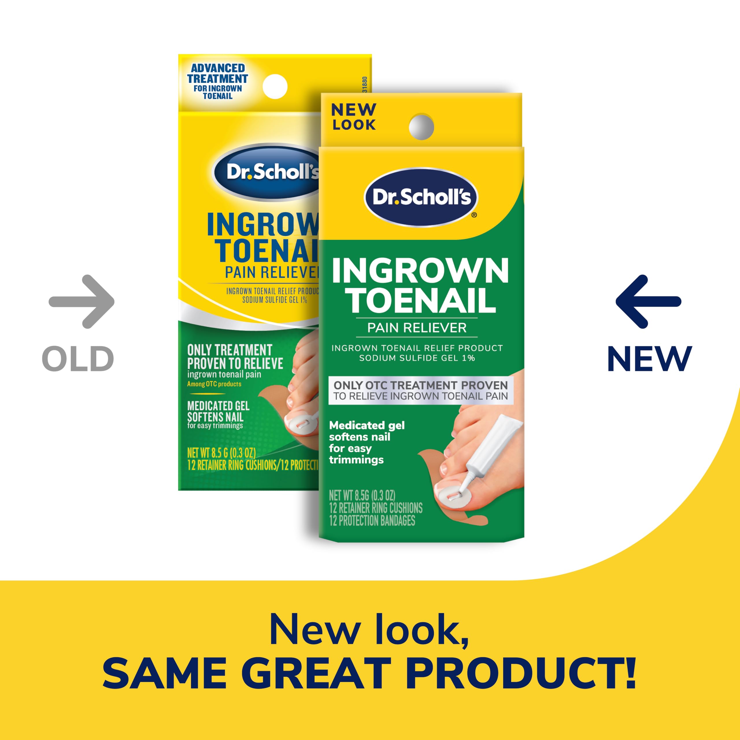 Dr. Scholl's textura del gel medicado que facilita el recorte