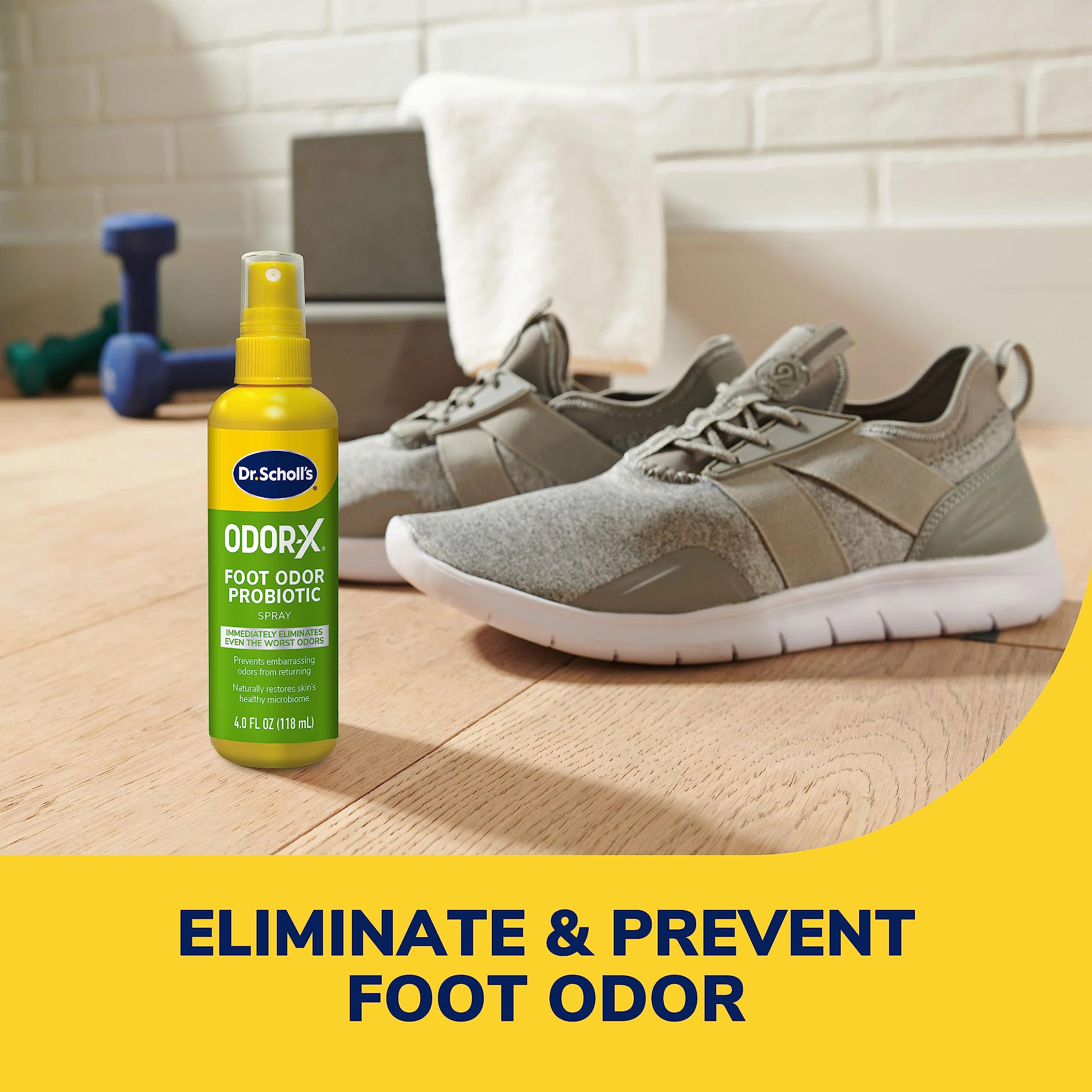 Dr. Scholl's textura del spray visible y ligera que se absorbe sin residuos