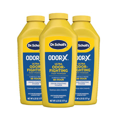 Dr. Scholl's envase frontal mostrando etiquetado y frescura
