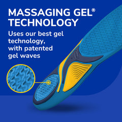 Detalle de ondas masajeadoras Dr. Scholl's que suavizan cada pisada y reducen fatiga