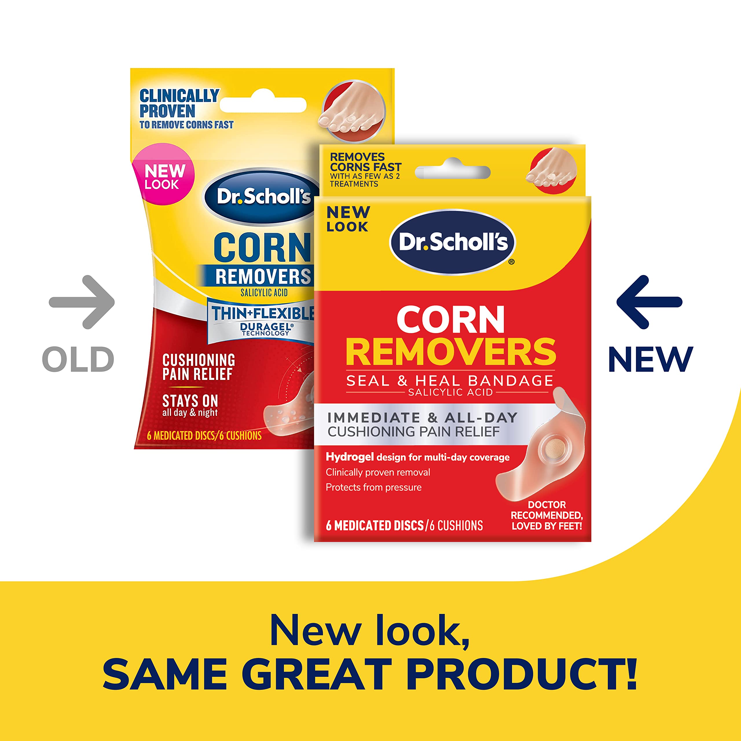 Dr. Scholl's detalle del parche con hidrogel que amortigua y protege