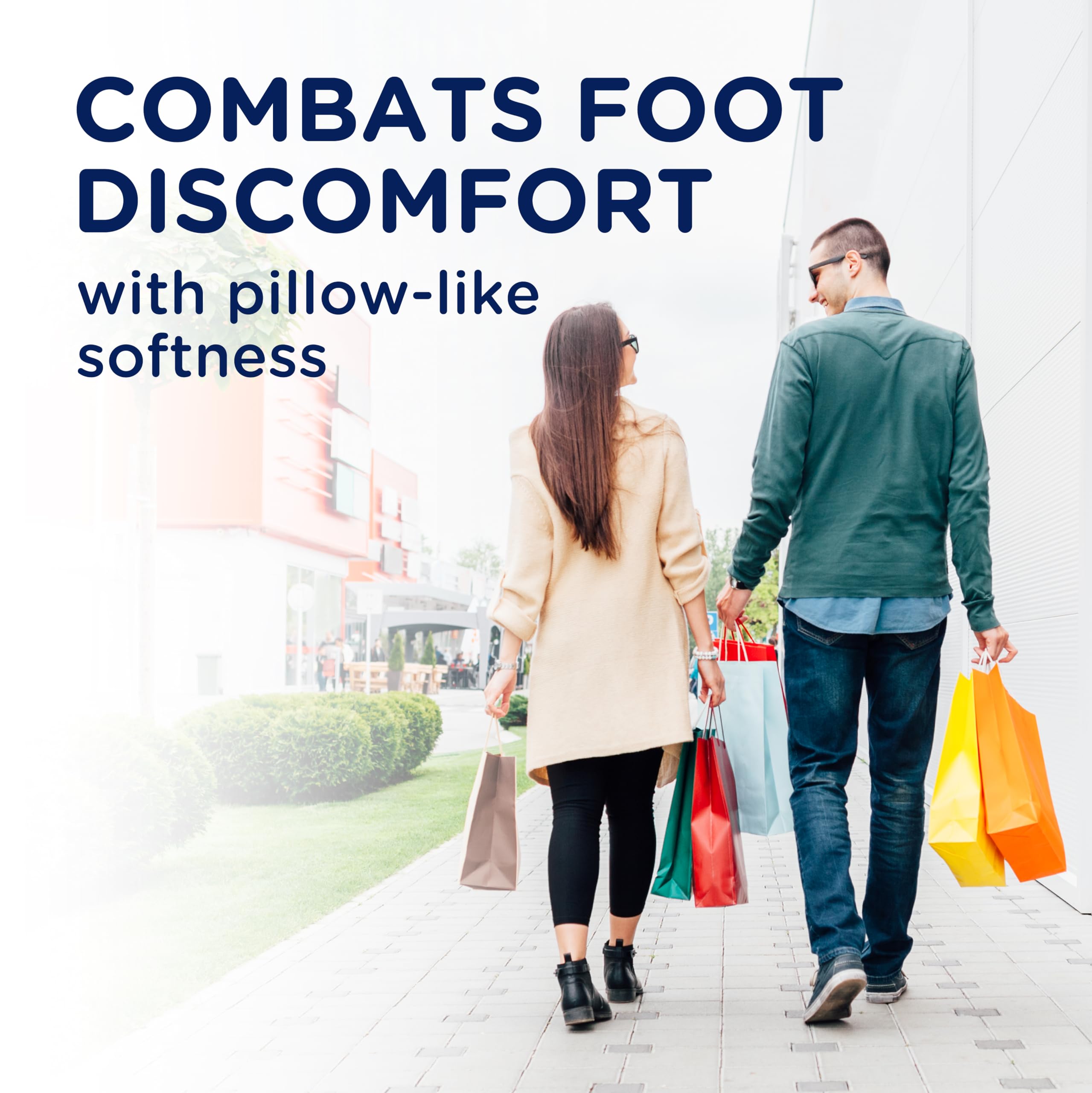 Dr. Scholl's plantilla colocada dentro de un zapato mostrando ajuste