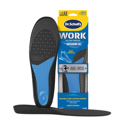 Dr. Scholl's vista frontal del empaque mostrando plantillas y beneficios