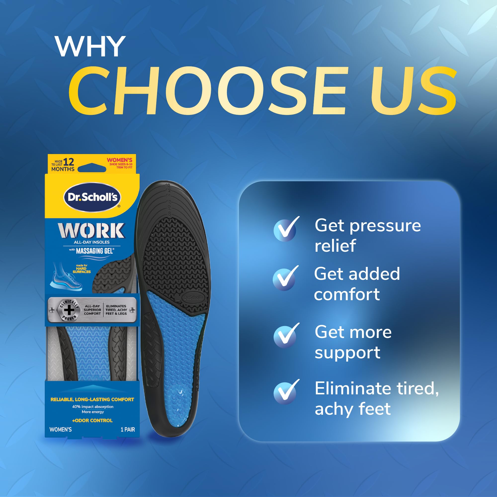 Dr. Scholl's par de plantillas dentro de zapatos listos para usar