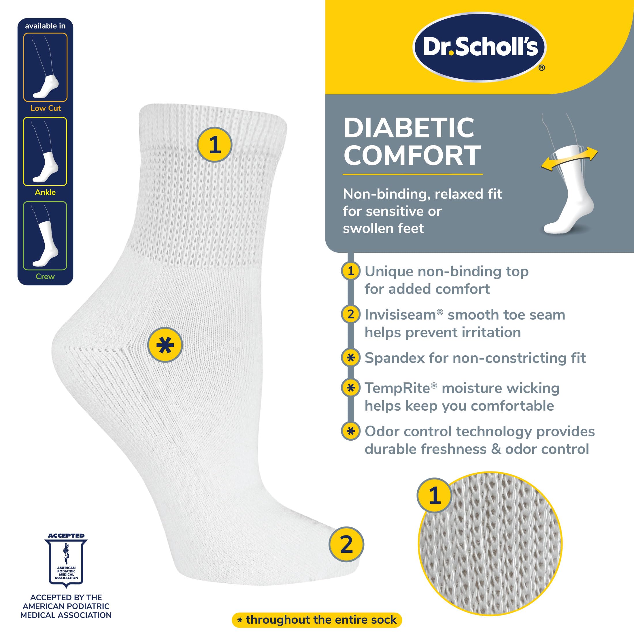 Dr. Scholl's detalle de la puntera con costura plana para menos fricción