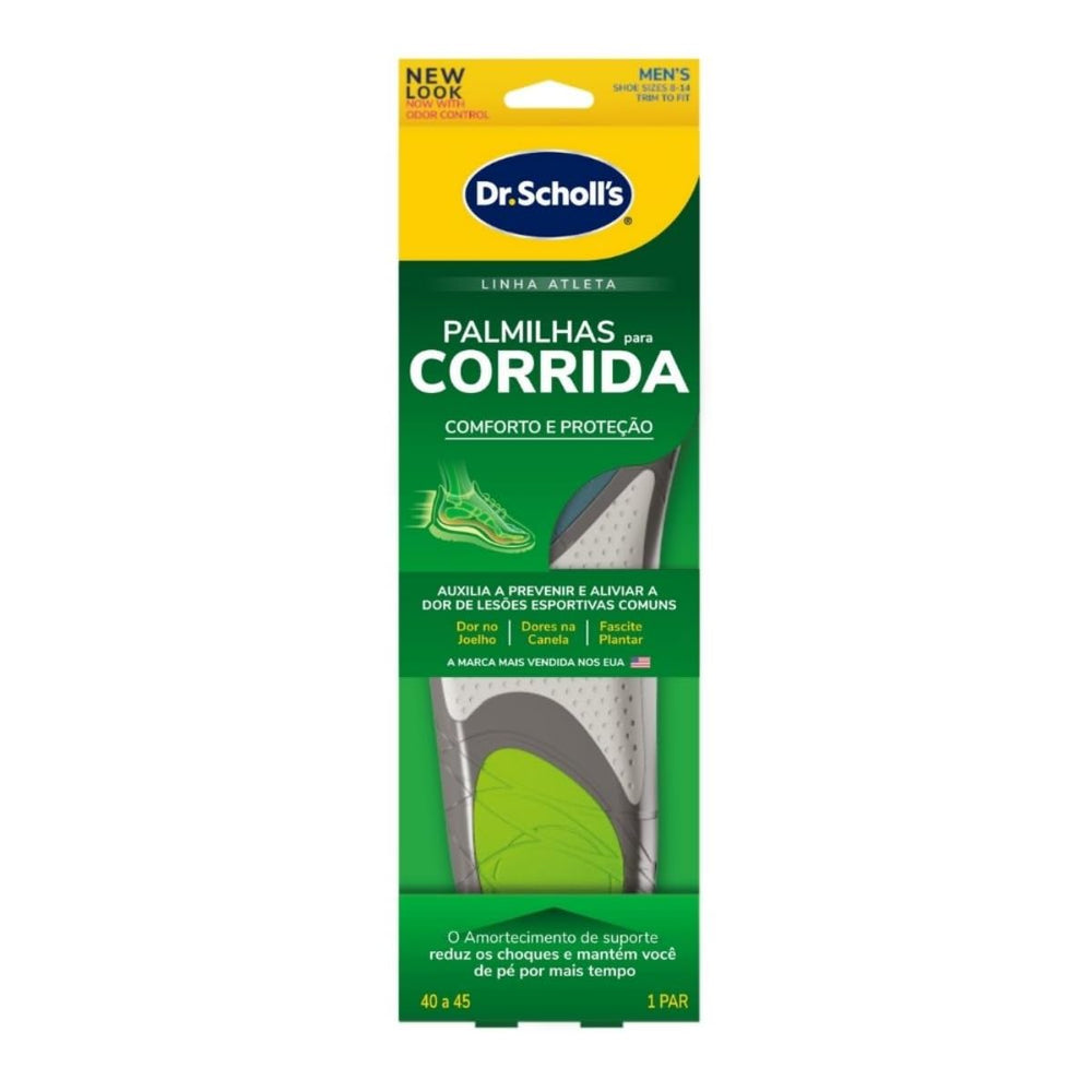 Dr. Scholl's vista frontal del par de plantillas con acolchado y soporte visible, mejora comodidad