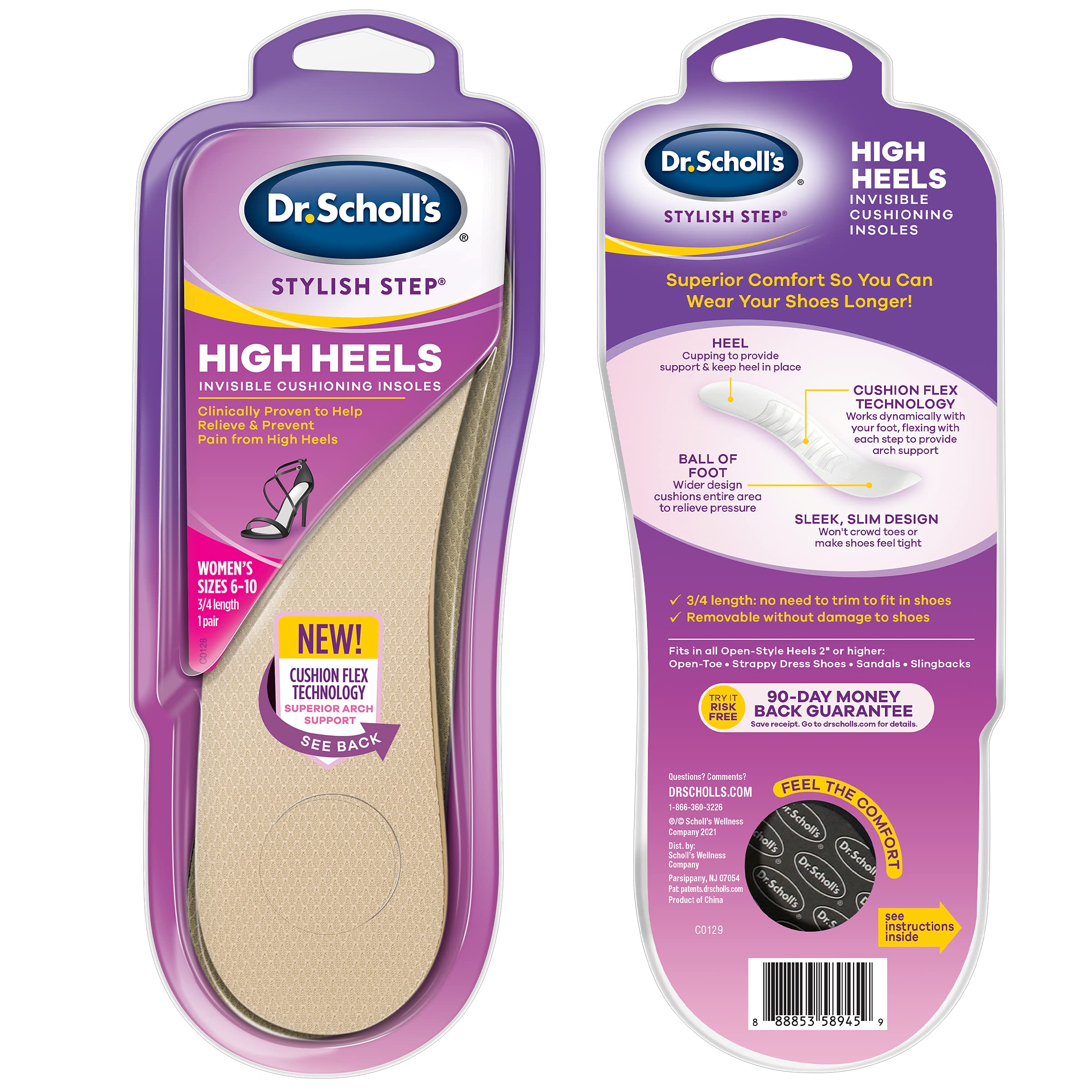 Dr. Scholl's textura de espuma en primer plano, acolchado que alivia presión