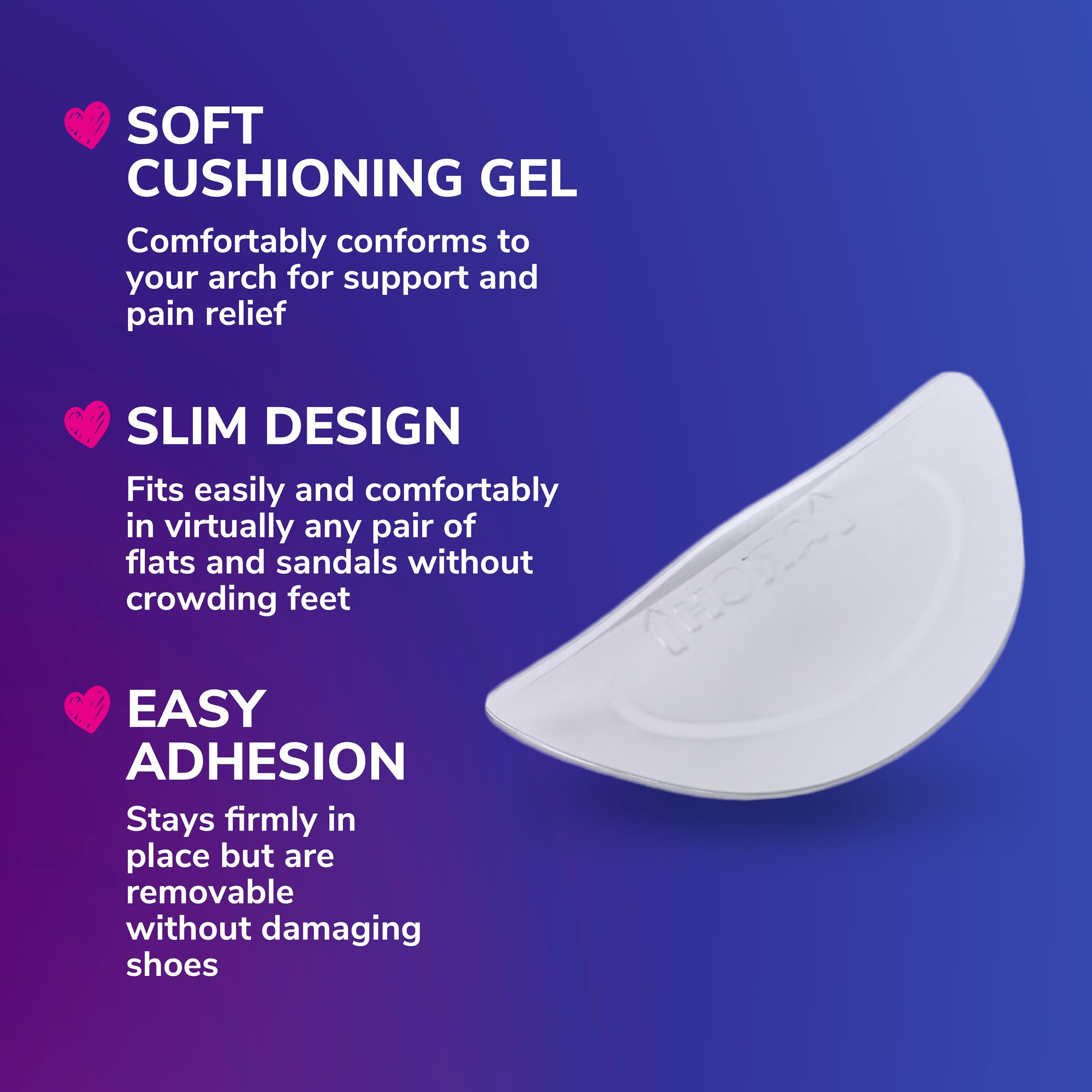Dr. Scholl's vista lateral de la almohadilla resaltando perfil bajo
