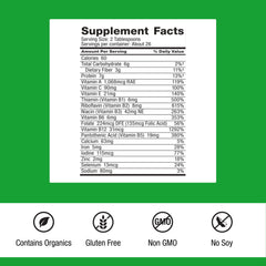 Dr. Schulze's polvo verde detalle de textura y apariencia nutritiva