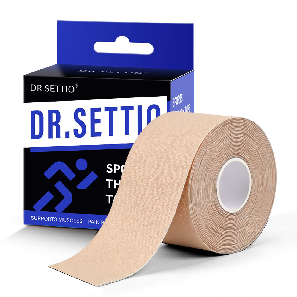 DR.SETTIO presentación frontal del rollo beige mostrando longitud y diseño, ideal para soporte