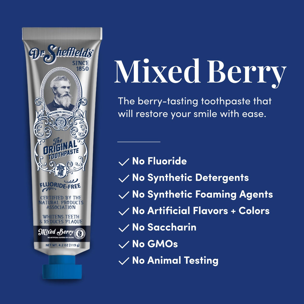 Dr. Sheffield's etiqueta con sello NPA certificando ingredientes naturales
