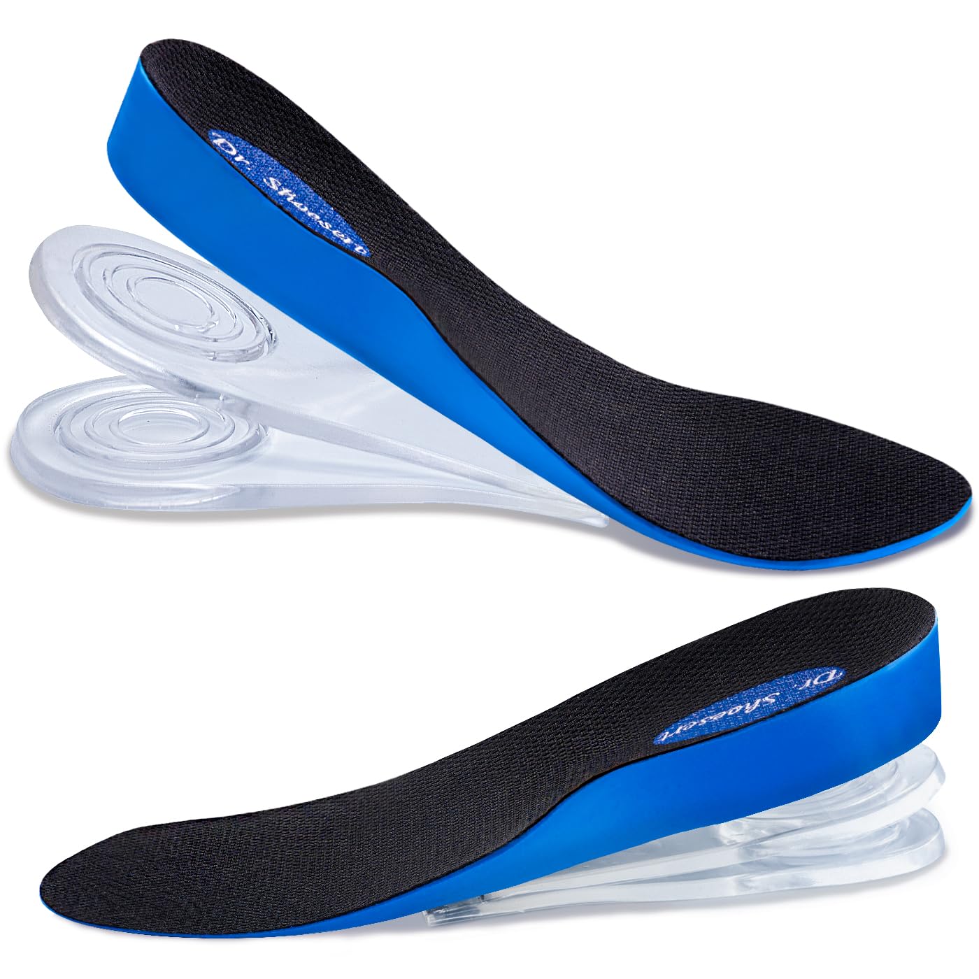 Dr. Shoesert vista frontal del par en empaque azul, comodidad inmediata
