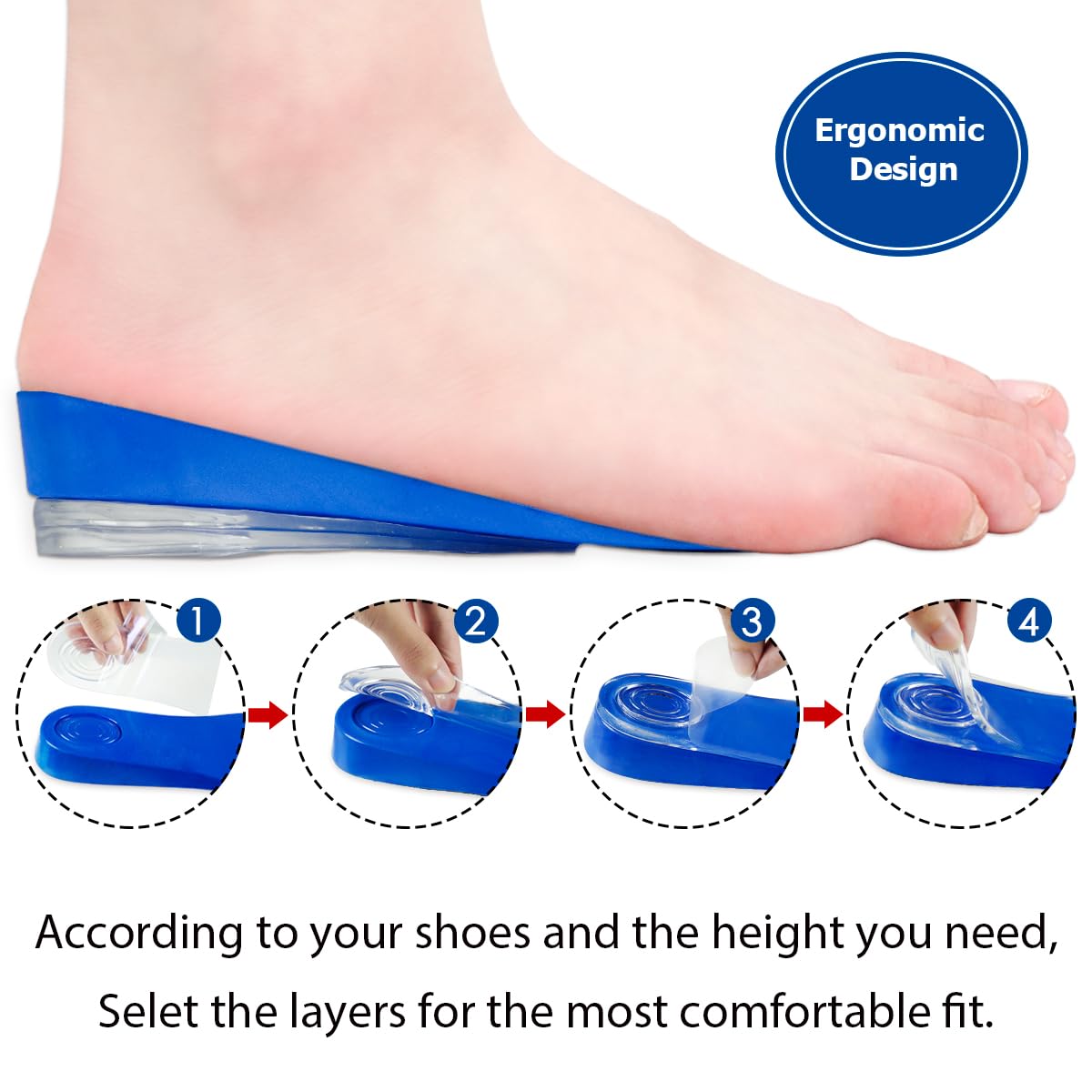 Dr. Shoesert plantilla colocada dentro de una zapatilla, soporte discreto