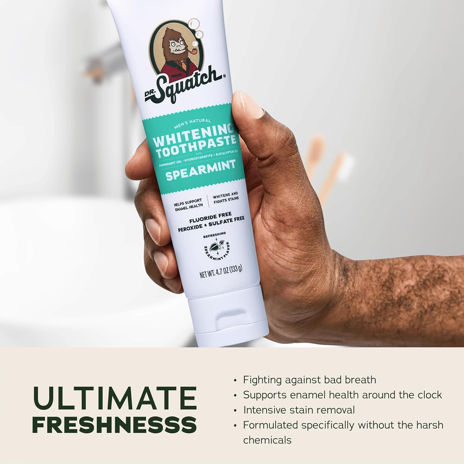Dr. Squatch crema dental textura espesa y cremosa que facilita el cepillado