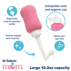Dr. Talbot's peri bottle comparación de tamaño muestra portabilidad práctica