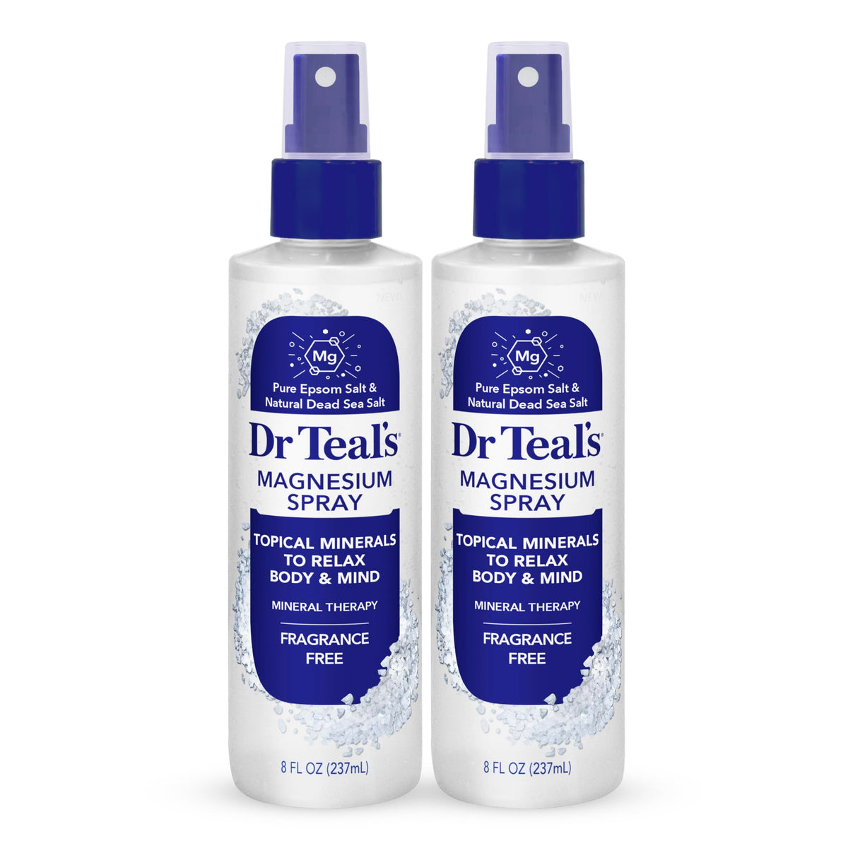 Dr Teal's envase frontal mostrando el producto y facilidad de uso