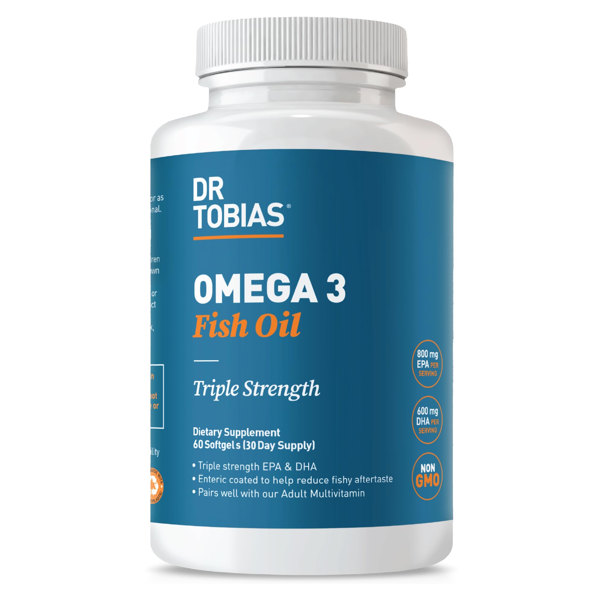 Dr. Tobias envase frontal mostrando 60 softgels y beneficio concentración