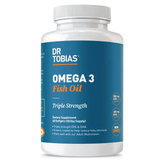 Dr. Tobias envase frontal mostrando 60 softgels y beneficio concentración