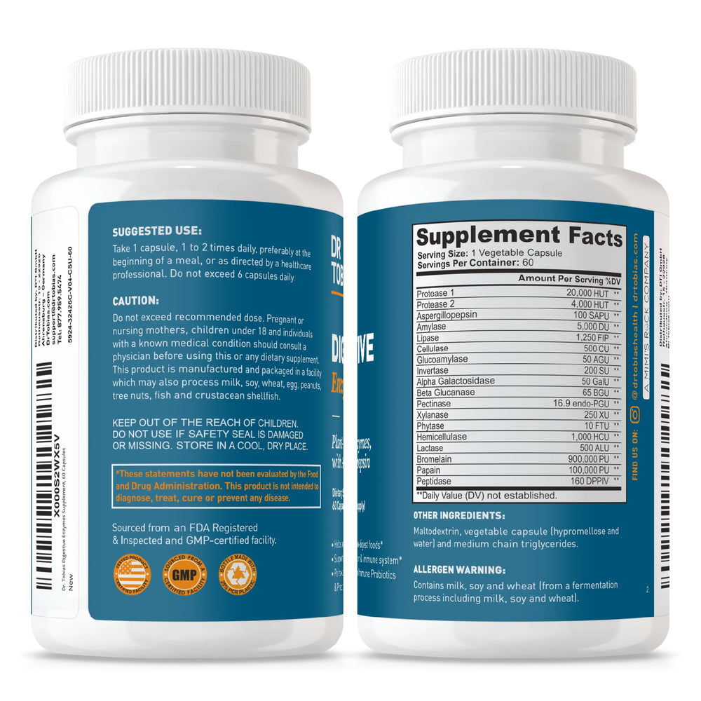 Dr. Tobias en mesa con comida saludable mostrando uso junto a comidas