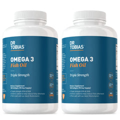 Dr. Tobias frente del envase mostrando cantidad y fuerza del omega-3