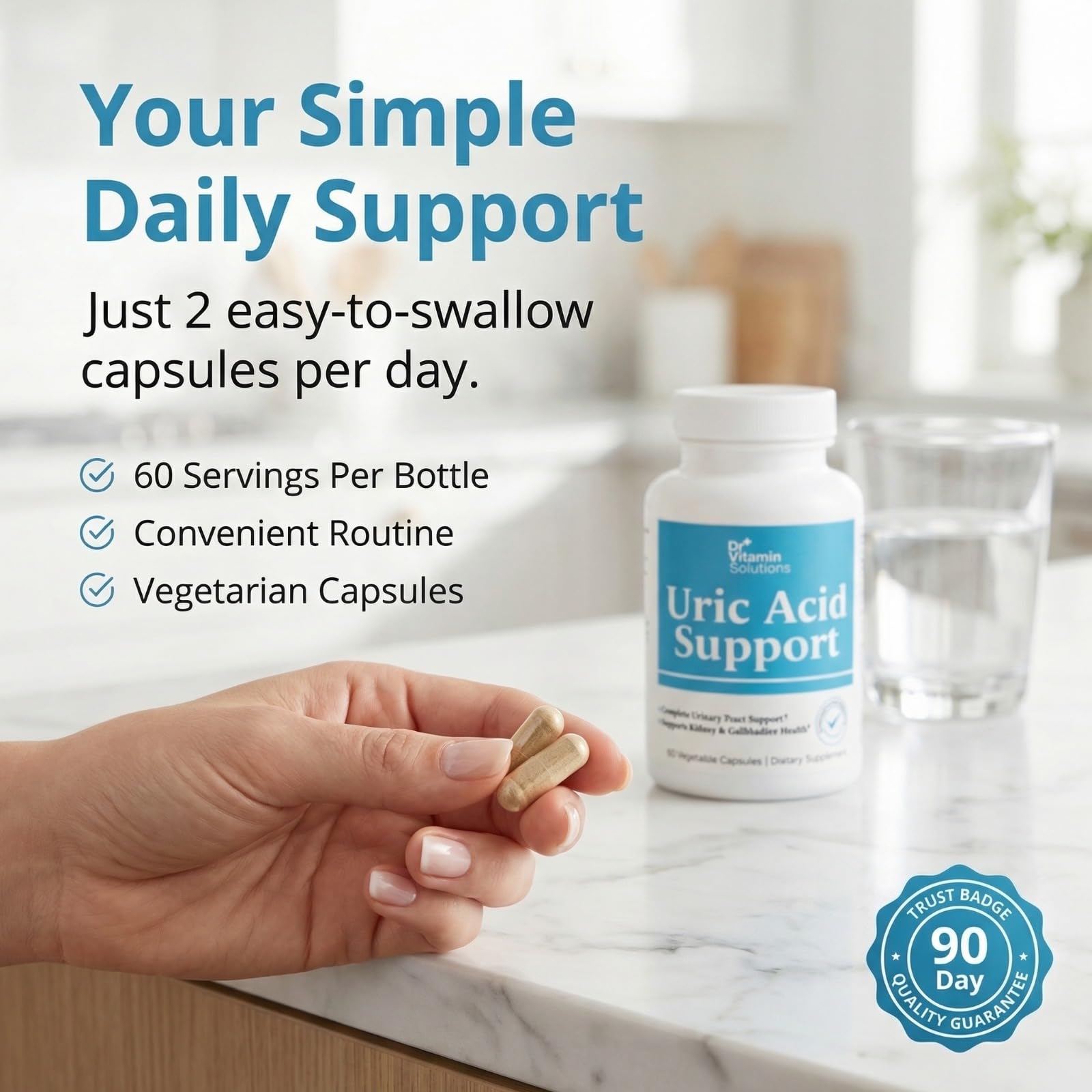 DR VITAMIN SOLUTIONS frasco abierto con cápsulas listas para uso diario