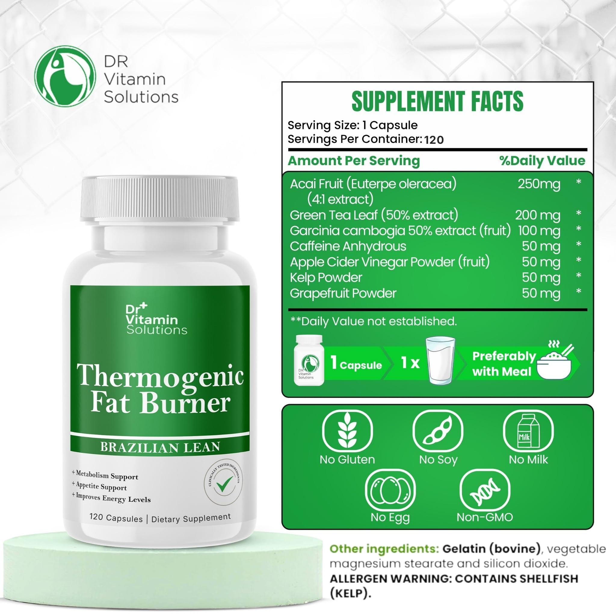 DR VITAMIN SOLUTIONS primer plano de una cápsula mostrando textura y facilidad de ingestión