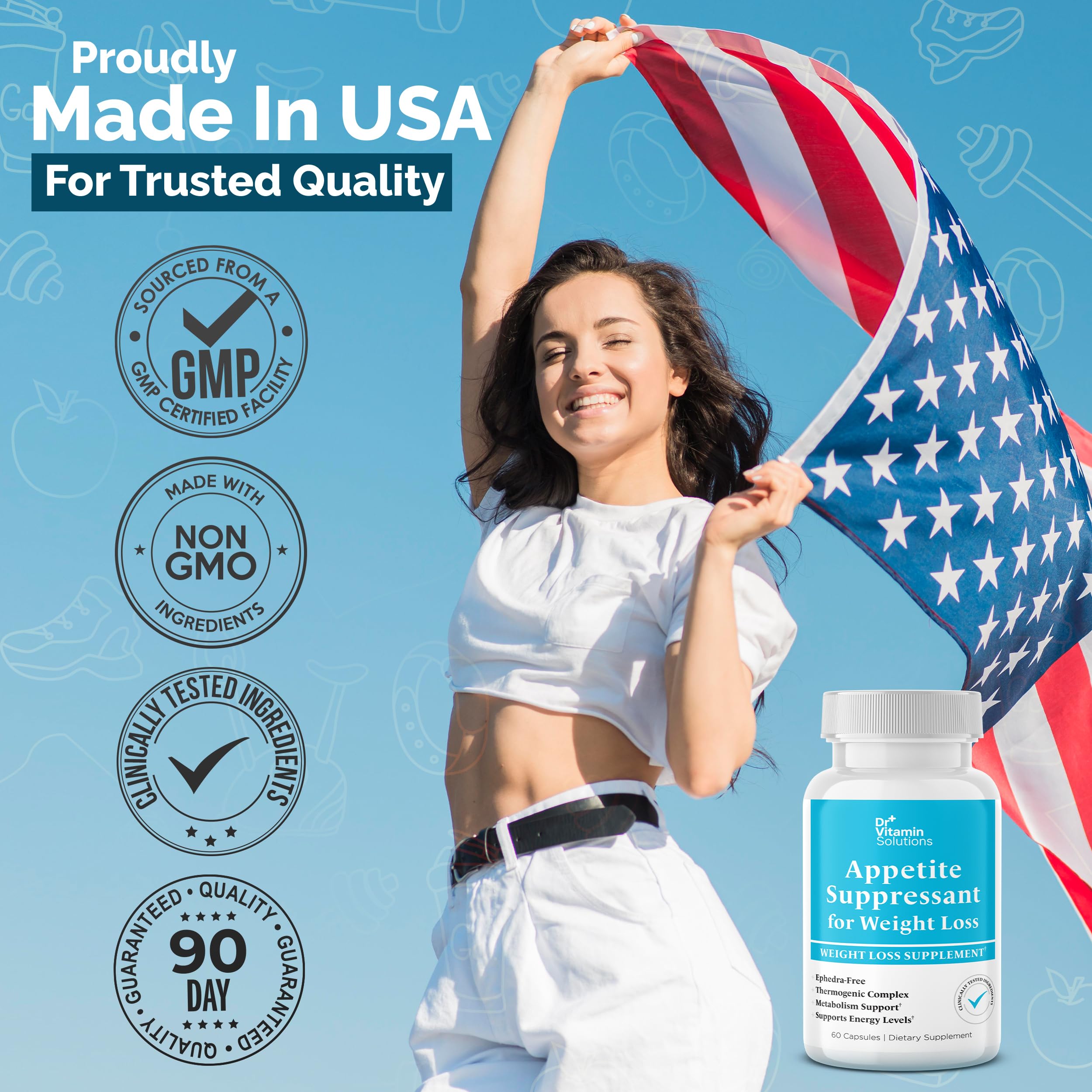DR VITAMIN SOLUTIONS comparación de tamaño, ayuda a visualizar la proporción