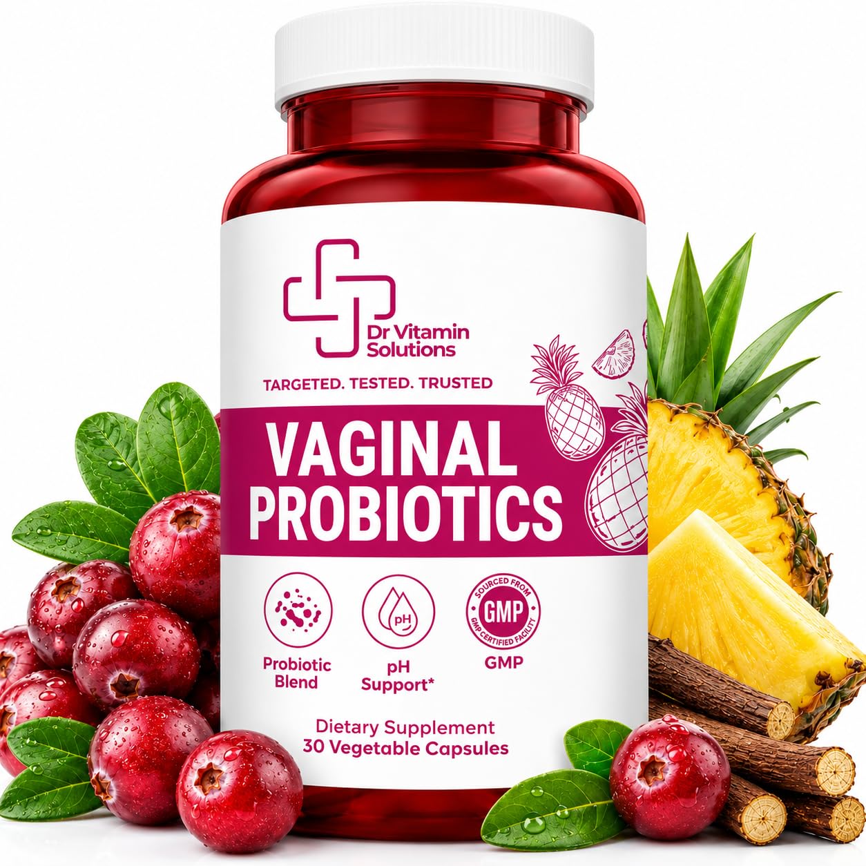DR VITAMIN SOLUTIONS envase frontal mostrando marca y propósito de equilibrio pH