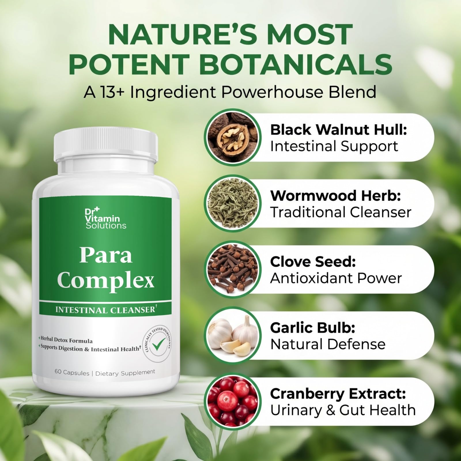 DR VITAMIN SOLUTIONS porción de ingredientes naturales que apoya la salud gastrointestinal