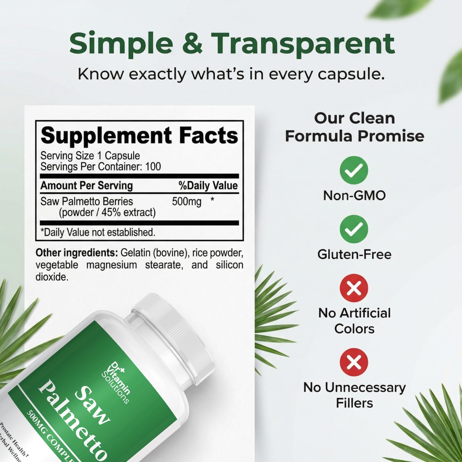 DR VITAMIN SOLUTIONS cápsulas aumentadas para ver tamaño fácil de tragar