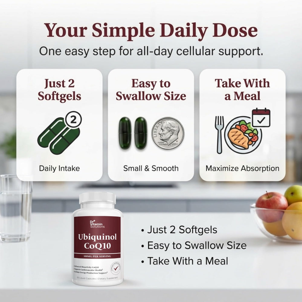 DR VITAMIN SOLUTIONS frasco abierto con cápsulas esparcidas sobre superficie clara