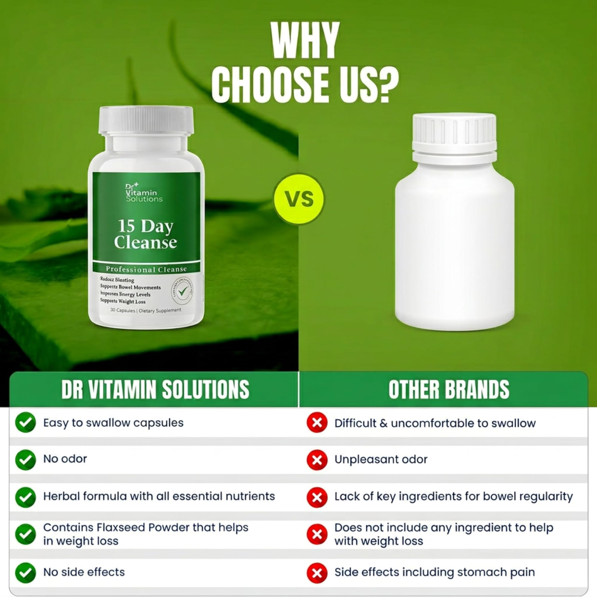 DR VITAMIN SOLUTIONS producto cerca de un vaso de agua para facilitar uso
