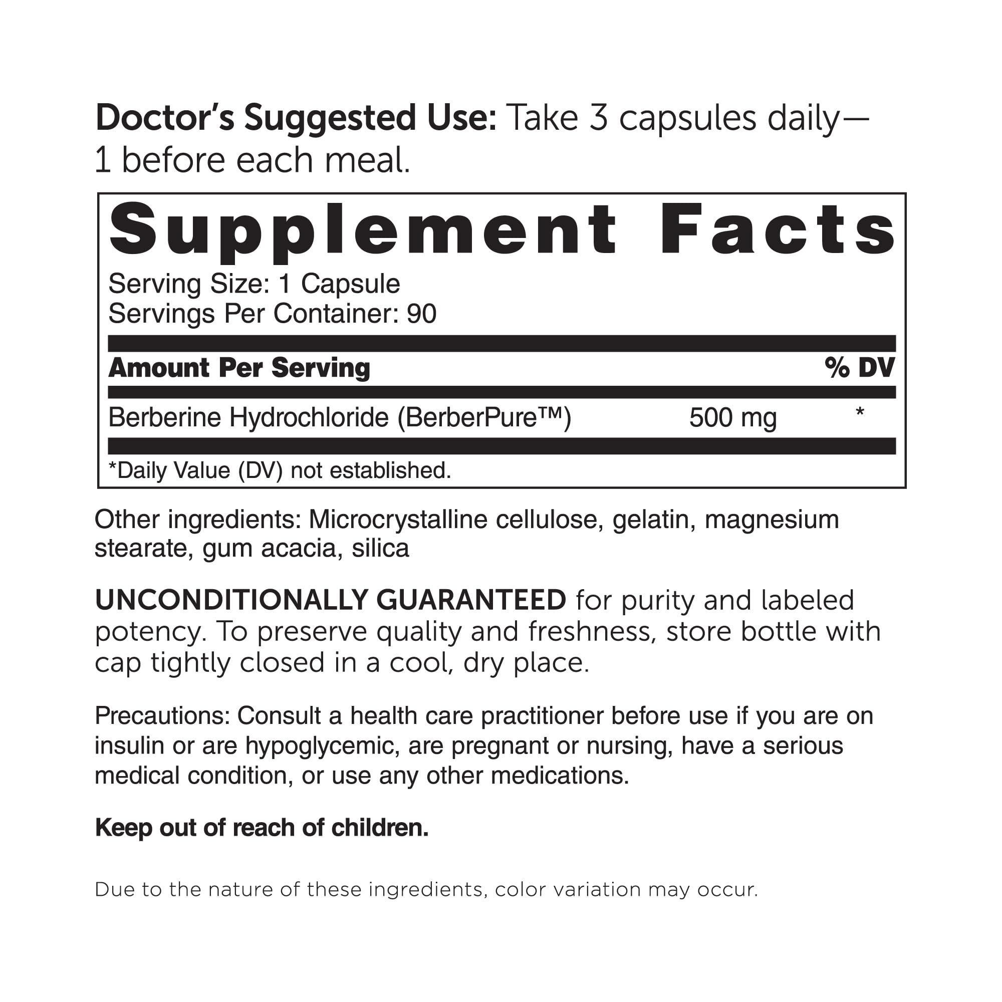 Dr. Whitaker detalle de etiqueta que destaca 1.500 mg dosificación