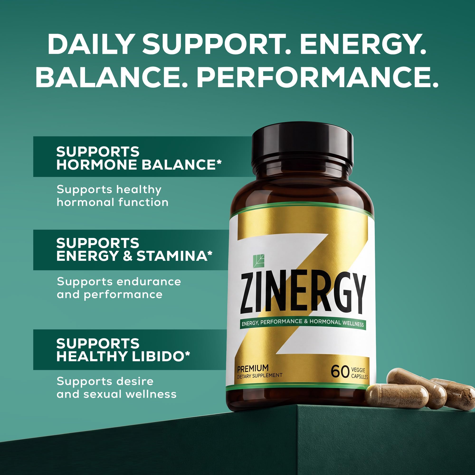 Dr. Zisman ZINERGY cápsulas veggie en primer plano, textura suave y confianza