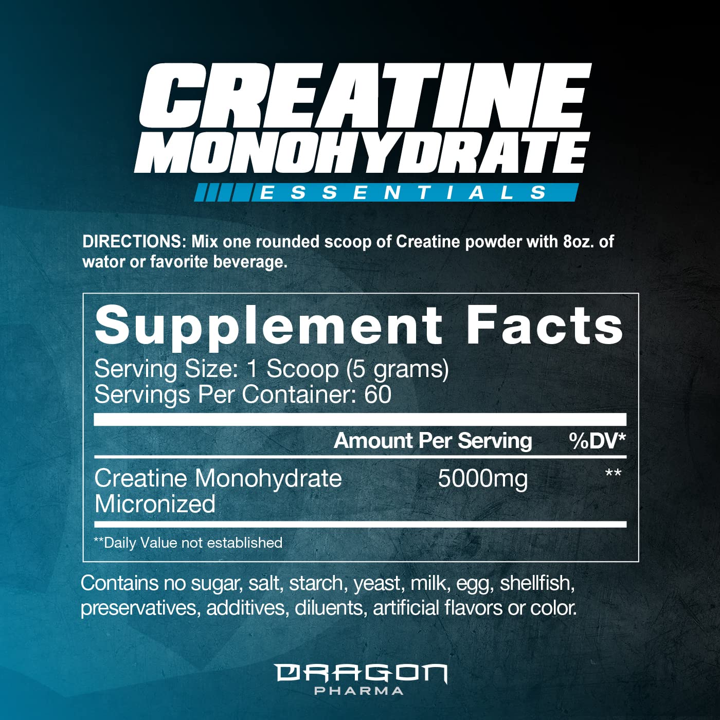 DRAGON PHARMA polvo blanco sin sabor resaltando textura fina