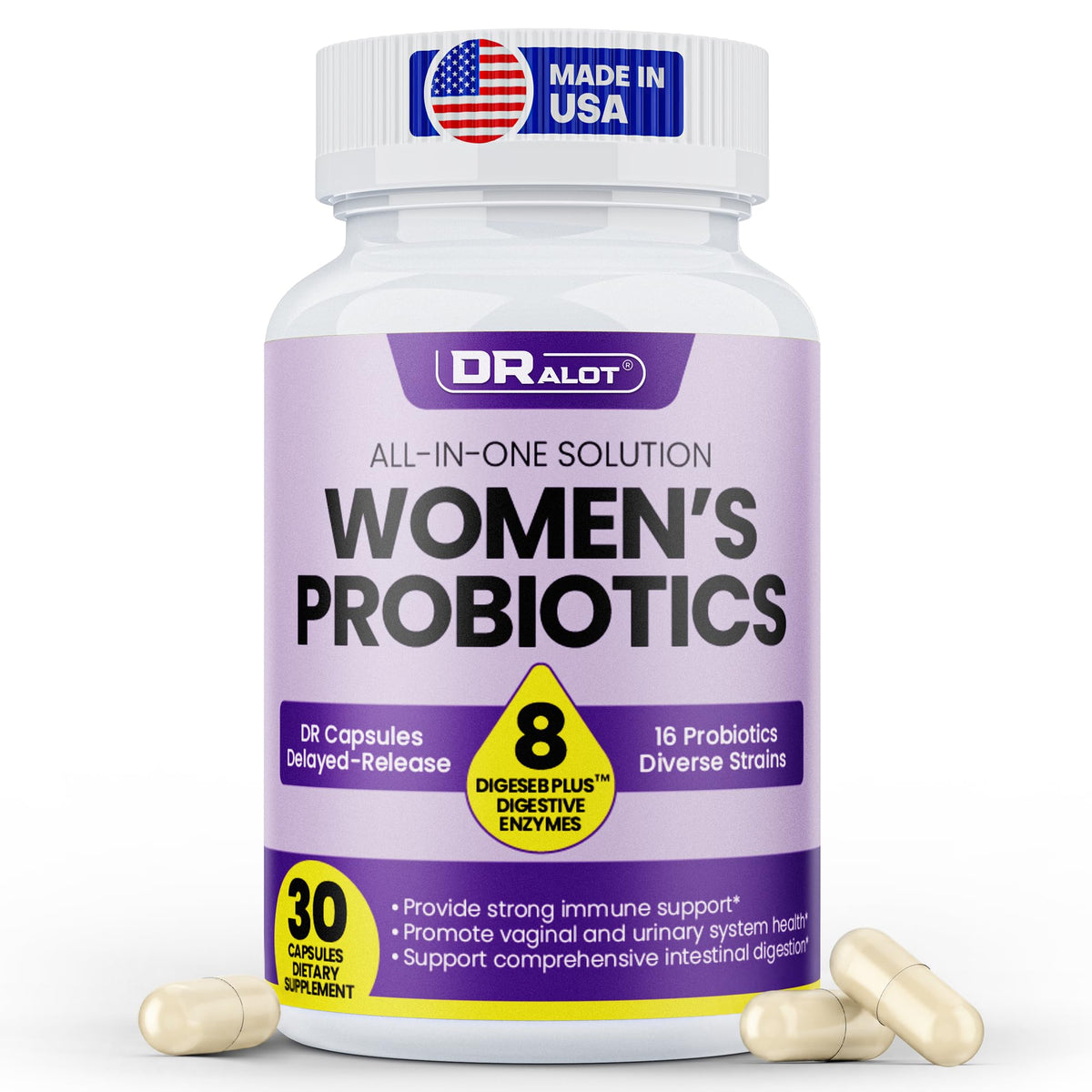 Dralot Nutrition botella frontal mostrando etiqueta y beneficios