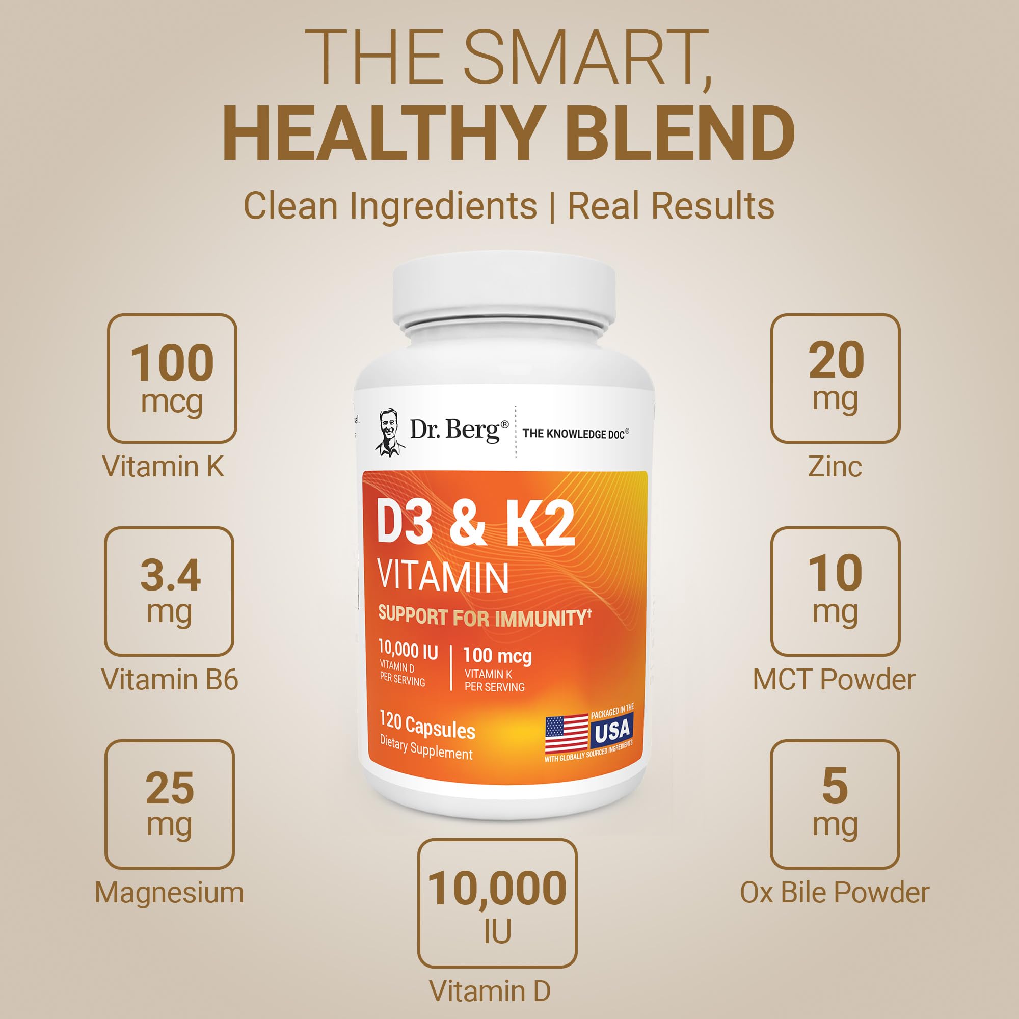 Dr. Berg MCT en polvo cerca del producto, mejora la absorción de vitaminas liposolubles