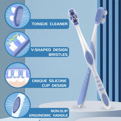 DR.BRIGHT detalle de cerdas en V que mejora limpieza interdental