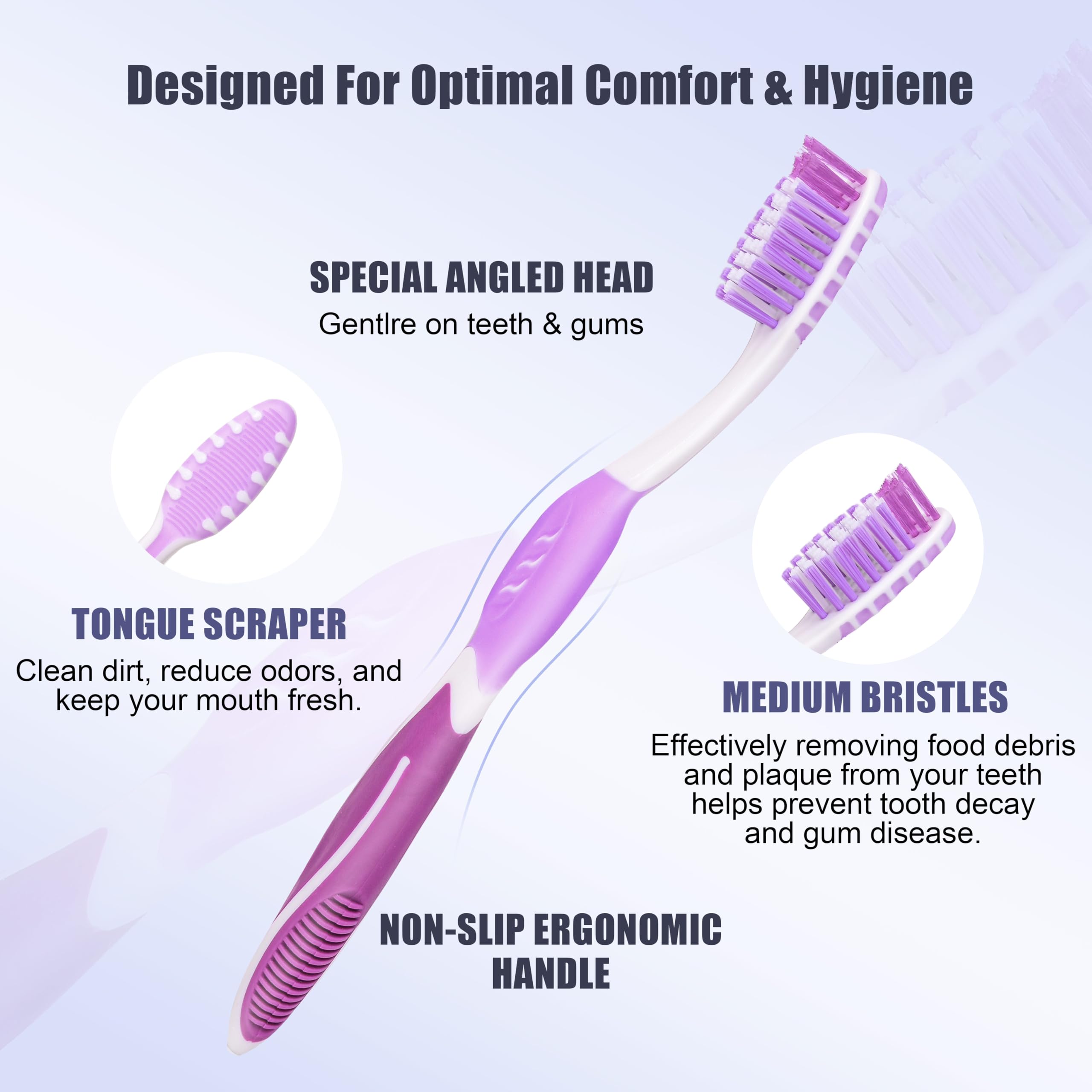 DR.BRIGHT primer plano del raspador de lengua, mejora frescura bucal