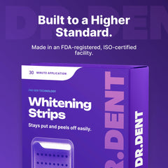DrDent caja abierta revelando 42 tiras y empaques individuales