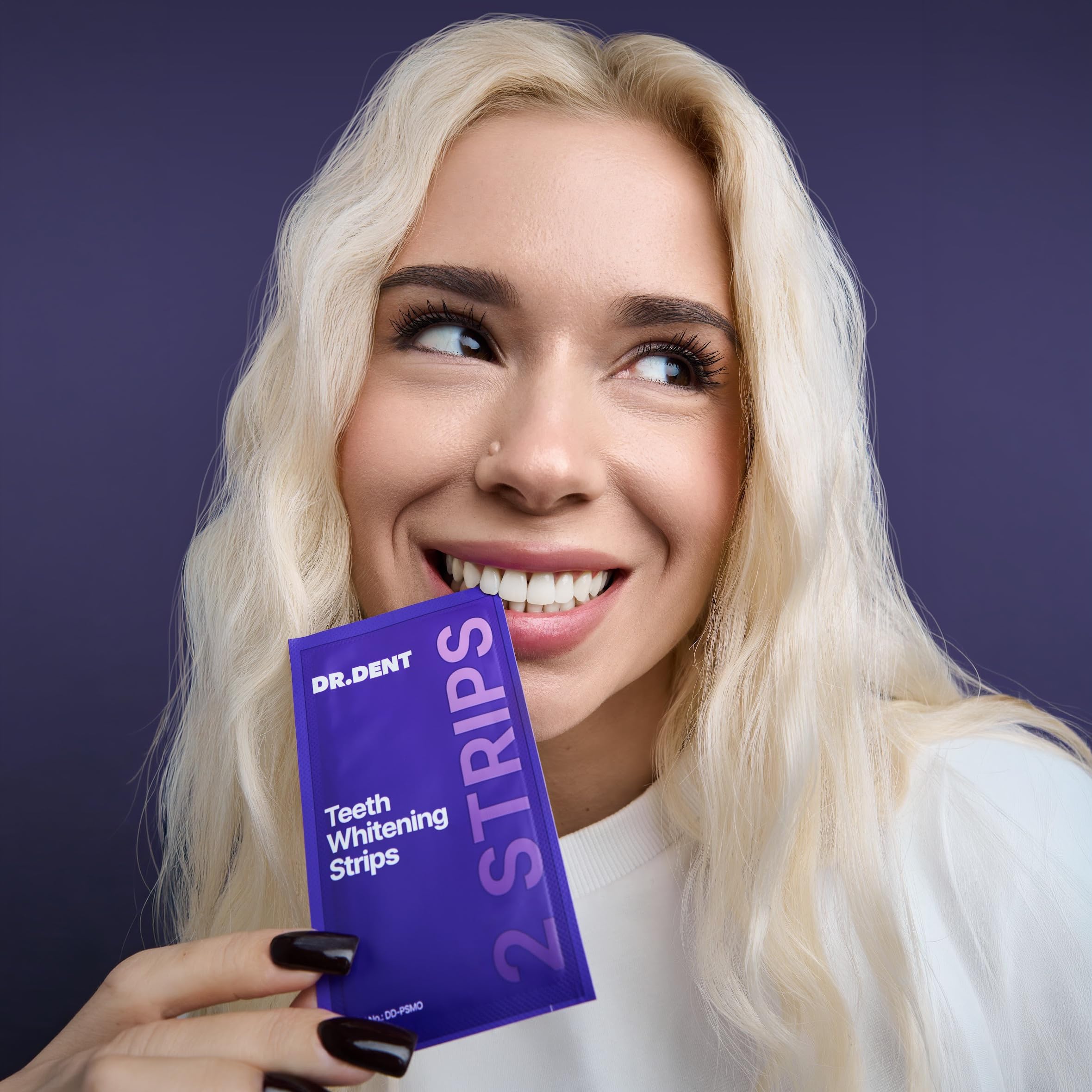 DrDent primer plano del pigmento violeta neutralizando amarillos