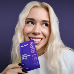 DrDent primer plano del pigmento violeta neutralizando amarillos