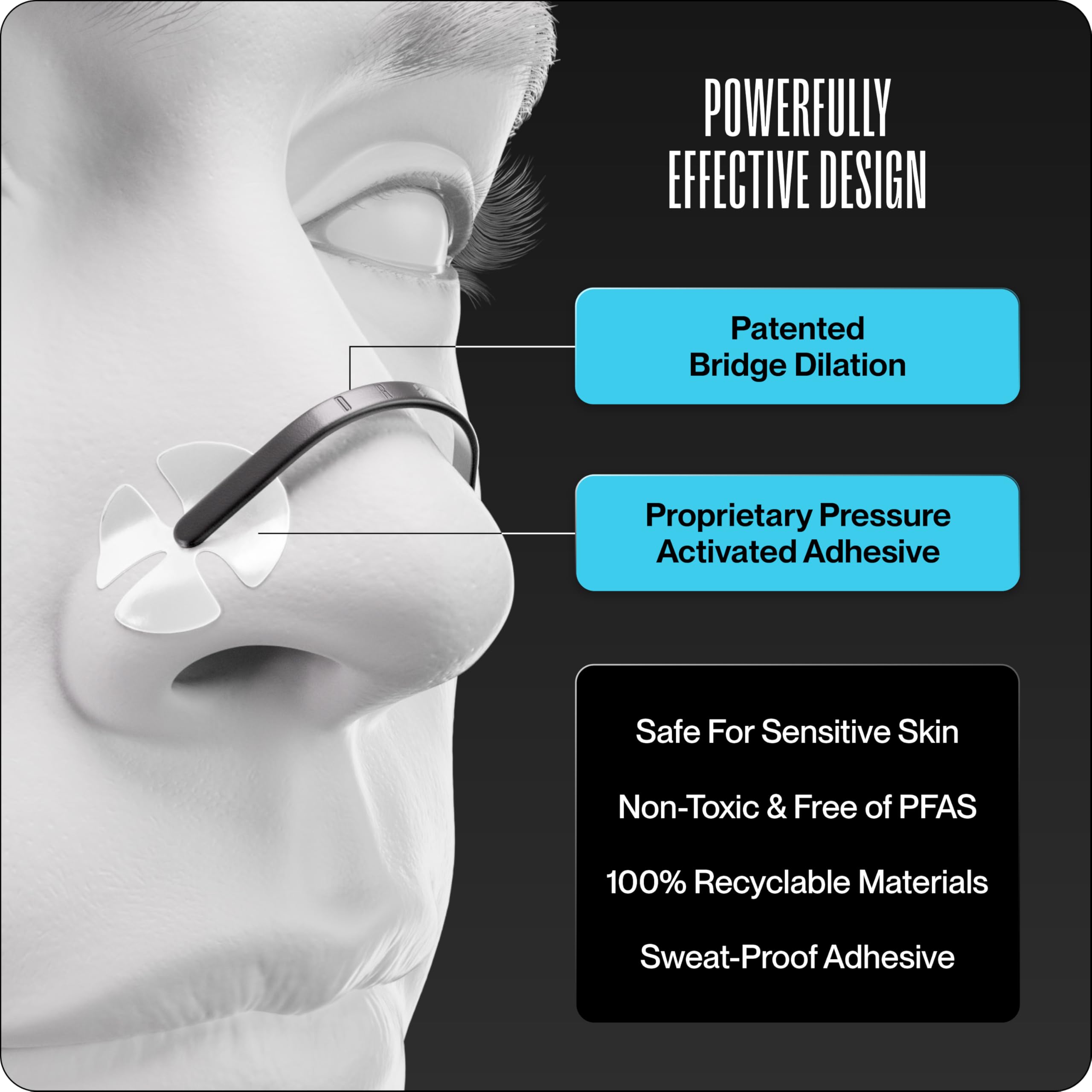 Dream Recovery persona corriendo con la tira puesta para respiración más eficiente