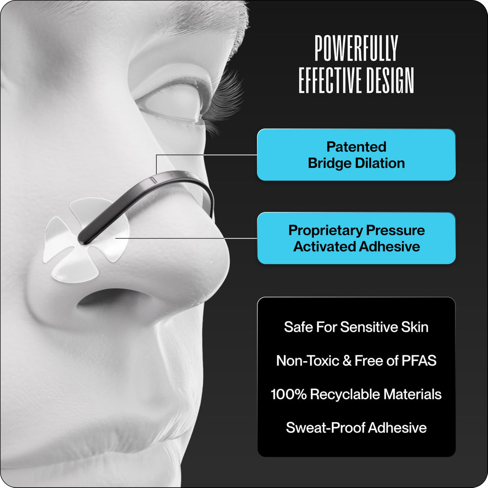 Dream Recovery persona corriendo con la tira puesta para respiración más eficiente
