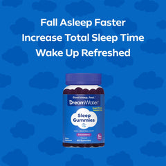 Dream Water etiqueta con ingredientes resaltados y beneficio de fórmula SleepStat