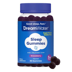 Dream Water bote frontal Snoozeberry mostrando presentación y beneficio conveniencia