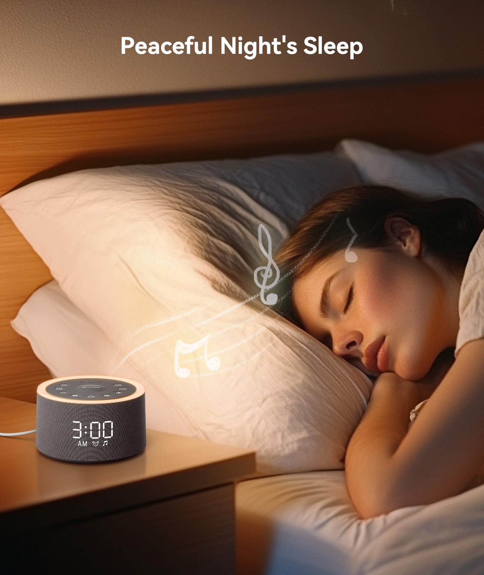 Dreamegg D1+ colocado en mesita de noche creando entorno armonioso