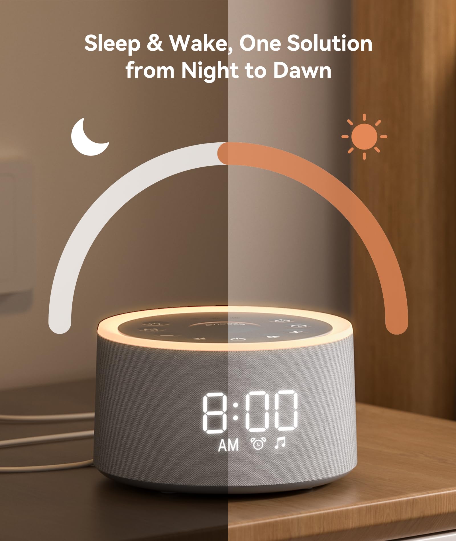 Dreamegg D1+ luz cálida encendida para ambiente nocturno relajante